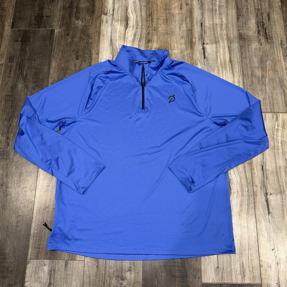 Peloton Men's Warm-Up Lightweight‎ Jacket 1/4 Zip Pullover Blue XL - Casual